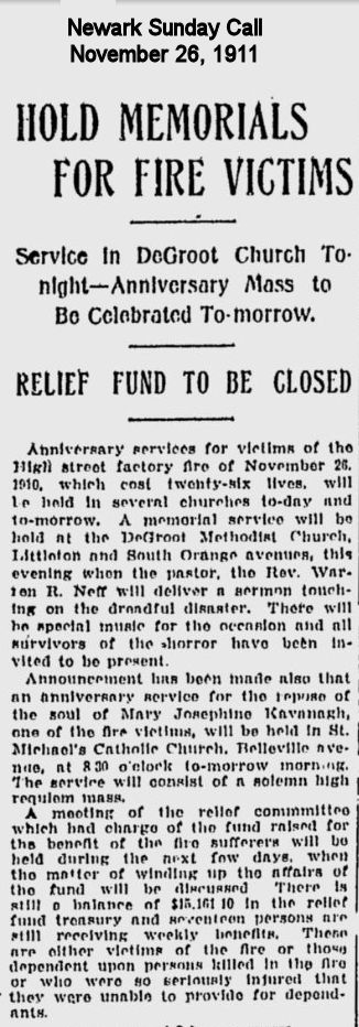 Hold Memorials for Fire Victims
1911
