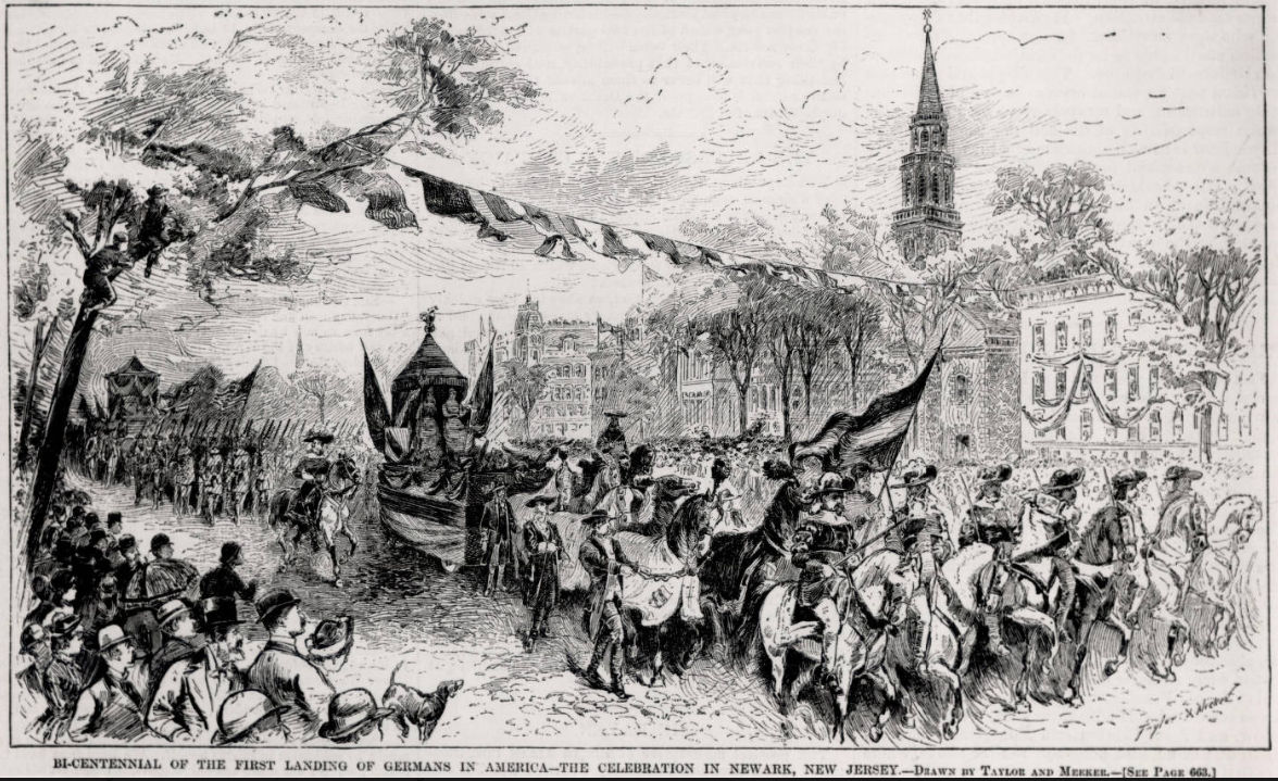 Bi-Centennial of the First Landing of Germans in America
Drawing from Harpers Weekly October 20, 1883
