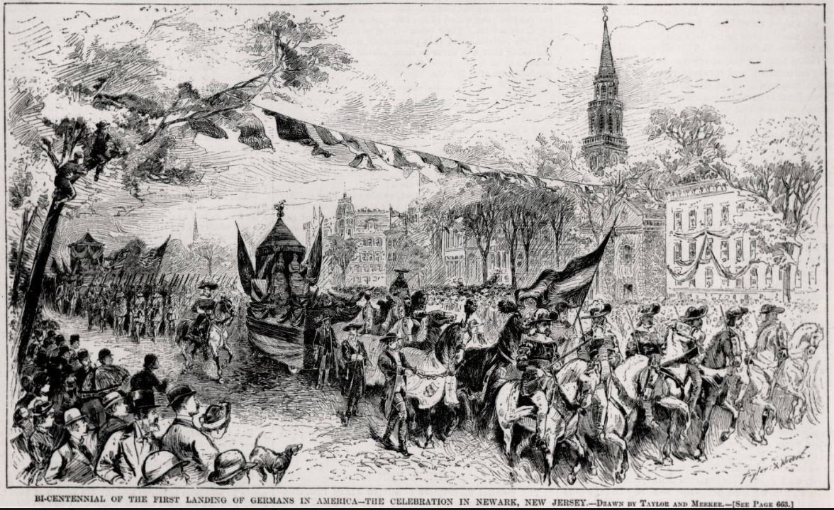 Bi-Centennial of the First Landing of Germans in America
Drawing from Harpers Weekly October 20, 1883
